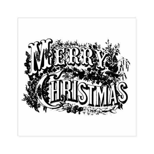 "MERRY CHRISTMAS" WOOD ART STAMP RUBBERSTEMPEL (Afrduk)