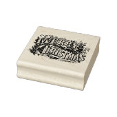 "MERRY CHRISTMAS" WOOD ART STAMP RUBBERSTEMPEL (Stempel)