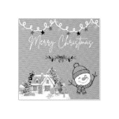 Merry Christmas Wood Art Stamp Rubberstempel (Afrduk)