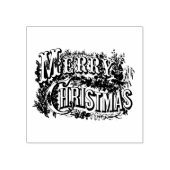MERRY CHRISTMAS WOOD ART STAMP RUBBERSTEMPEL (Afrduk)