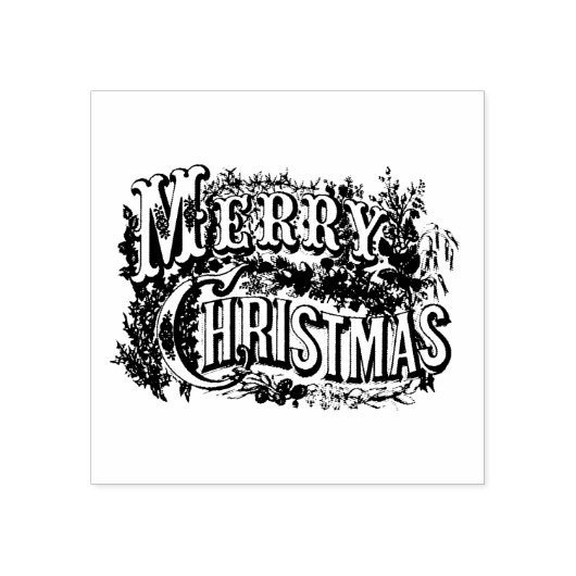 MERRY CHRISTMAS WOOD ART STAMP RUBBERSTEMPEL (Afrduk)