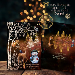 Merry Christmas Woodland Enchanted Forest Folie Feestdagenkaart