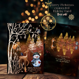 Merry Christmas Woodland Enchanted Forest Folie Feestdagenkaart