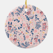 Merry Christmas Woodland Friends in Winter Forest  Keramisch Ornament (Achterkant)