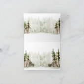 Merry Christmas Woodland Pine Forest Waterverf Feestdagen Kaart (Binnen)
