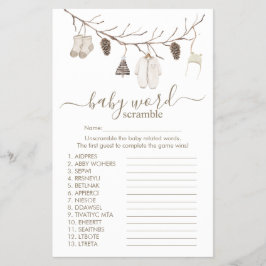 Merry Christmas Word Scramble Game Baby Shower Flyer