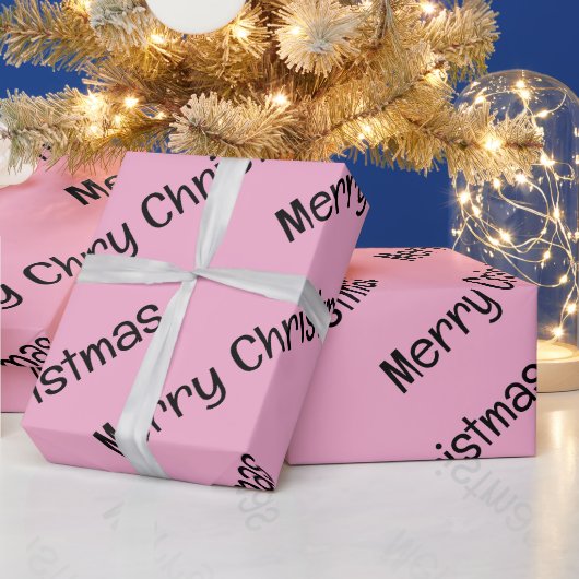 Merry Christmas Wrapping Baby Pink Cadeaupapier (Feestdagen)