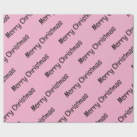 Merry Christmas Wrapping Baby Pink Cadeaupapier (Vlak)