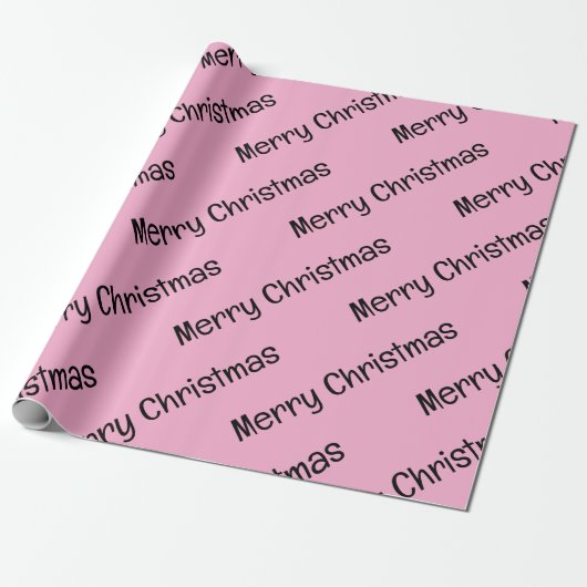 Merry Christmas Wrapping Baby Pink Cadeaupapier (Uitgerold)