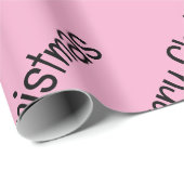 Merry Christmas Wrapping Baby Pink Cadeaupapier (Rol Hoek)