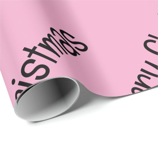 Merry Christmas Wrapping Baby Pink Cadeaupapier (Rol Hoek)