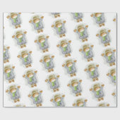 Merry Christmas Wrapping Cat Kitten Winter Cadeaupapier (Vlak)