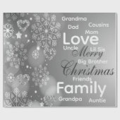 Merry Christmas Wrapping Family Love Friends  Cadeaupapier (Vlak)
