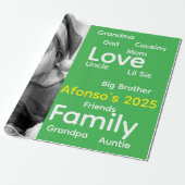 Merry Christmas Wrapping Family Love Santa  Cadeaupapier (Uitgerold)