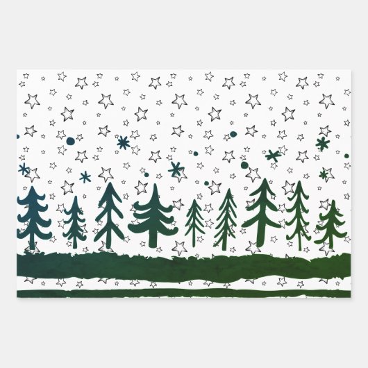 MERRY CHRISTMAS Wrapping Paper Flat Sheet Set van  (Voorkant 2)