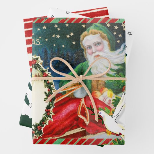 MERRY CHRISTMAS Wrapping Paper Flat Sheet Set van (In situ)