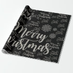 Merry Christmas Wrapping Papier Zwart<br><div class="desc">Kerstverlooppapier Iets voor iedereen biedt aangepaste persoonlijke items, speciaal voor u, die speciaal zijn ontworpen om de schoonheid van uw huis of een geliefde te verbeteren. Dit uniek ontworpen inpakpapier zal indruk maken op je vrienden en familie. Het maakt je vakantiecadeautje geweldig. Kinderen zullen graag hun kerstcadeautjes openen terwijl ze...</div>