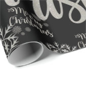Merry Christmas Wrapping Papier Zwart (Rol Hoek)