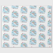 Merry Christmas Wrapping Unicorn Happy New Year  Cadeaupapier (Vlak)