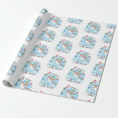 Merry Christmas Wrapping Unicorn Happy New Year  Cadeaupapier (Uitgerold)