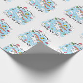 Merry Christmas Wrapping Unicorn Happy New Year  Cadeaupapier (Hoek)