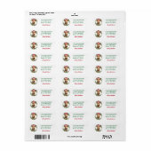 Merry Christmas Wreath Airedale retouradres Etiket (Full Sheet)
