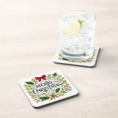 Merry Christmas Wreath Coasters Set Bier Onderzetter (Rechterzijde)