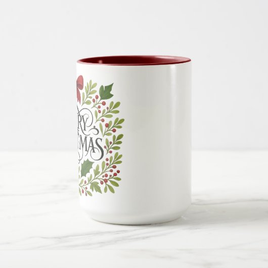 Merry Christmas Wreath Coffee Mug Mok (Midden)