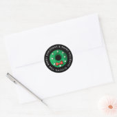 Merry Christmas Wreath Cookie Custom Ronde Sticker (Envelop)
