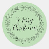 Merry Christmas wreath crest stickers and sealers (Voorkant)