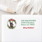 Merry Christmas Wreath Doberman Retouradres Etiket (Insitu)