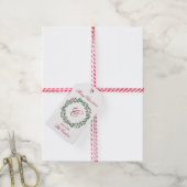 Merry Christmas Wreath Gift Tag Cadeaulabel (Met Touw)
