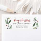 Merry Christmas Wreath Handgeschreven retouradres Etiket (Insitu)