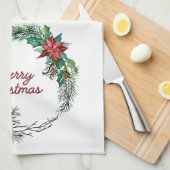 Merry Christmas Wreath Kitchen Towel Theedoek (Quarter Fold)