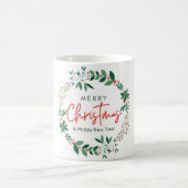 Merry Christmas Wreath Mug – Holiday &  Mug, 11 oz Koffiemok (Center)