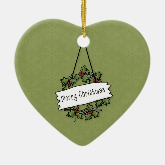 Merry Christmas Wreath Ornament (Voorkant)