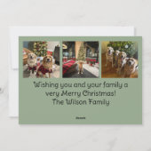 Merry Christmas Wreath Photo Card Feestdagenkaart (Achterkant)