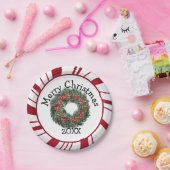 Merry Christmas Wreath Plates Papieren Bordje (Feest)