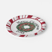 Merry Christmas Wreath Plates Papieren Bordje (Gekanteld)