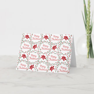 Merry Christmas wreath red green white Feestdagen Kaart