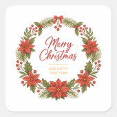 Merry Christmas Wreath Sticker – Holiday  (Voorkant)