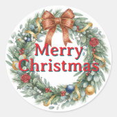 Merry Christmas wreath stickers and sealers (Voorkant)