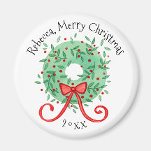 Merry Christmas Wreath Voeg naam en jaar toe