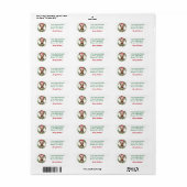 Merry Christmas Wreath Yorkie Retouradres Etiket (Full Sheet)