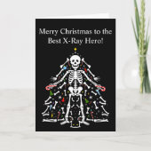 Merry Christmas X-ray Tech Christmas Tree Skeleton Kaart (Voorkant)