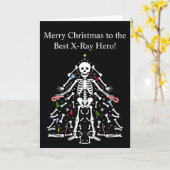 Merry Christmas X-ray Tech Christmas Tree Skeleton Kaart (Gele Bloem)