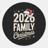 Merry Christmas Xmas Family Matching  Ronde Sticker (Voorkant)