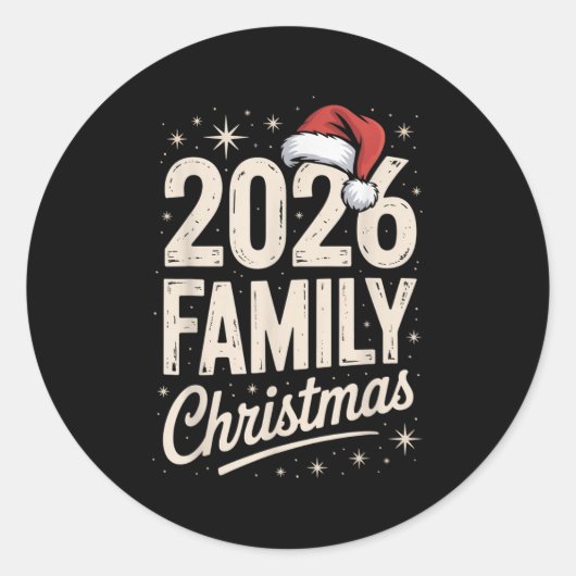 Merry Christmas Xmas Family Matching  Ronde Sticker (Voorkant)