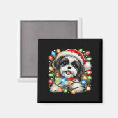 Merry Christmas Xmas Shih Tzu Santa Dog Men Women  Magneet (Voorkant / Achterkant)