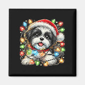 Merry Christmas Xmas Shih Tzu Santa Dog Men Women  Magneet (Voorkant)